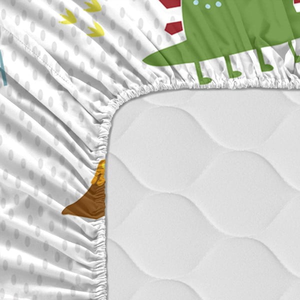 Otroška bombažna rjuha Moshi Moshi Funnysaurus, 90 x 200 cm-image-2