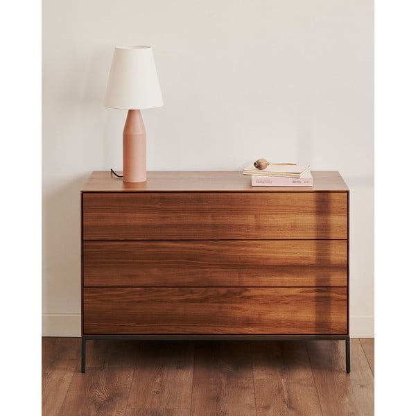 Nizka komoda v orehovem dekorju 110x75 cm Vedrana – Kave Home-image-1