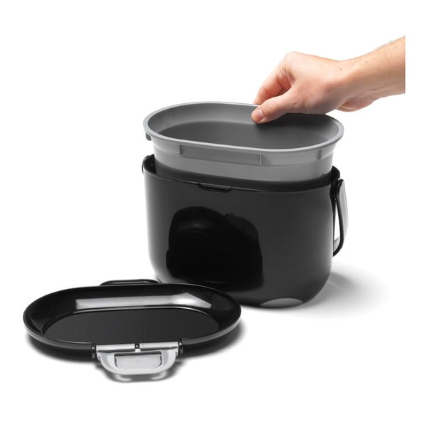 Črno-siv koš za biološke odpadke Addis Caddy, 2,5 l-image-3