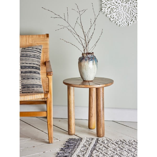 Okrogla stranska mizica iz masivnega manga ø 40 cm Stella – Bloomingville-image-4