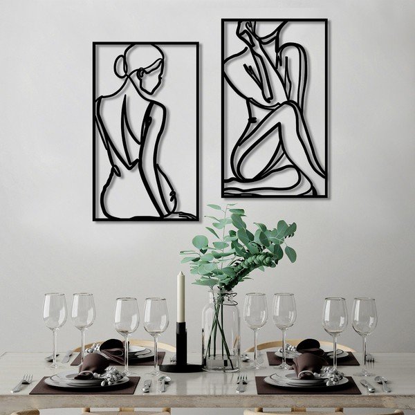 Kovinska stenska dekoracija 42x70 cm Minimalist Female – Wallity-image-2