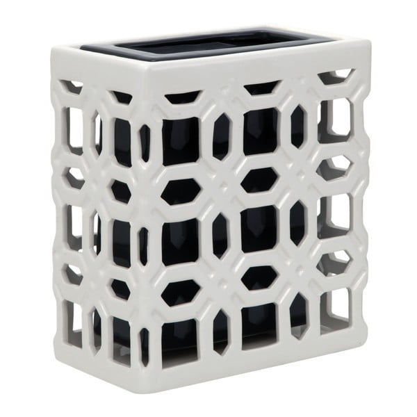 Črno-bela keramična vaza Mauro Ferretti, višina 22,5 cm