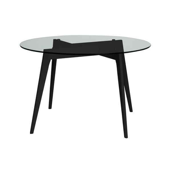 Okrogla jedilna miza s črnimi nogami Marckeric Janis, ⌀ 120 cm