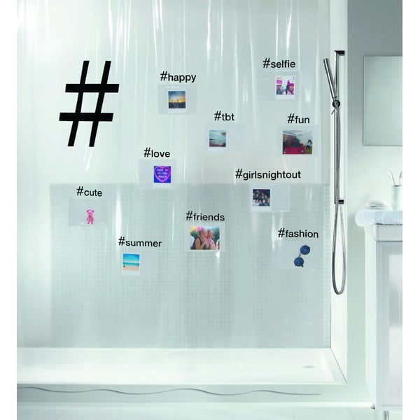 Zavesa za tuš 180x200 cm Hashtag – Spirella