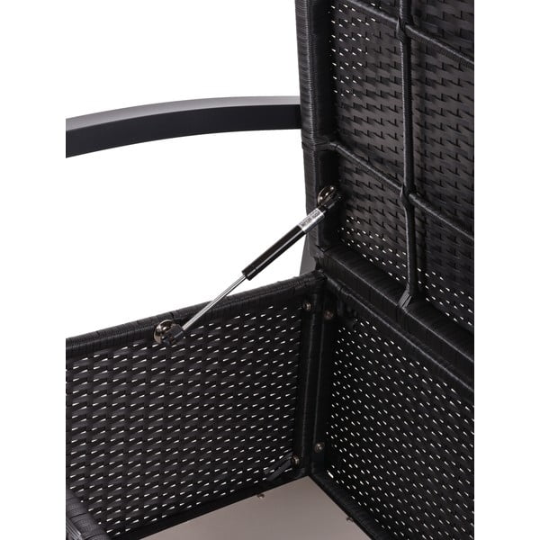 Črna vrtna klop iz umetnega ratana Ferrara – Garden Pleasure-image-3