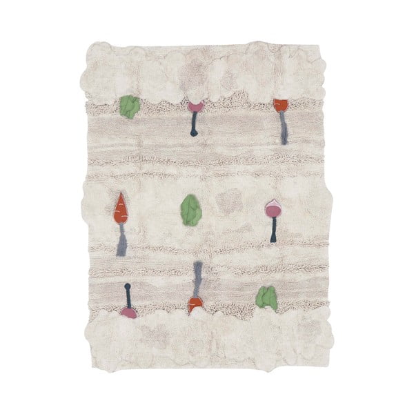 Kremno bela bombažna otroška igralna preproga 120x160 cm Veggie Garden – Lorena Canals