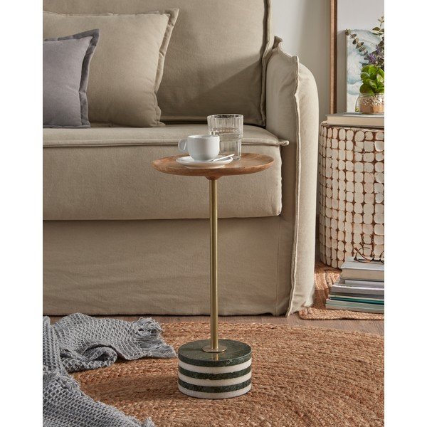 La Forma Lleyton okrogla odlagalna mizica iz mangovega lesa, višina 25 cm-image-3