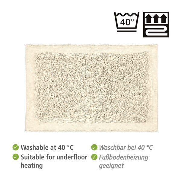 Kremno bela tekstilna kopalniška preproga 60x90 cm Sidyma – Wenko-image-4