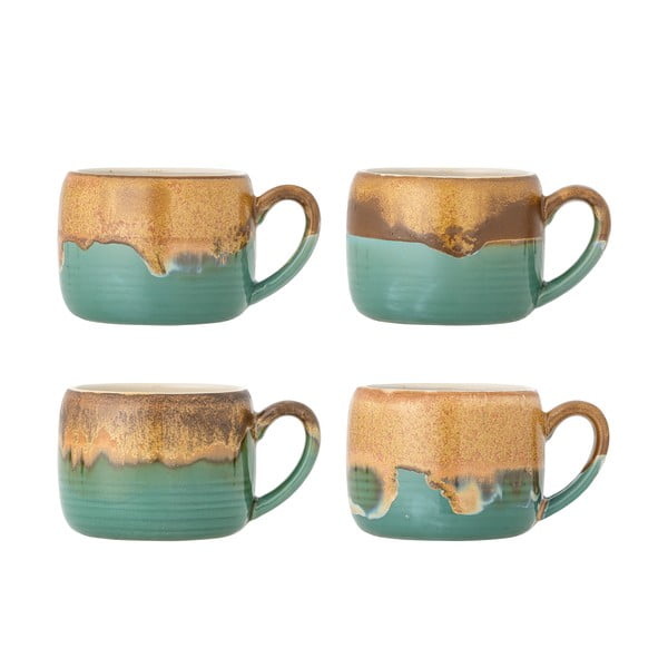 Zeleno-rjave skodelice v kompletu 4 ks iz kamenine 400 ml Sheen – Bloomingville