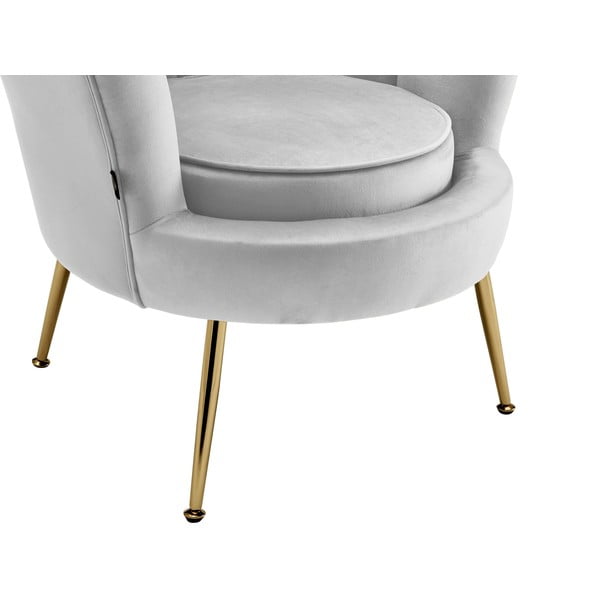 Svetlo siv žameten fotelj Kelsey – Støraa-image-4