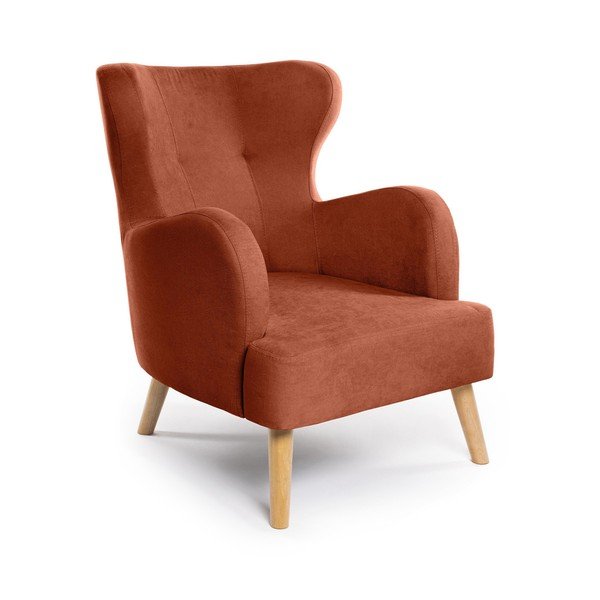 Opečnato oranžen fotelj z naslonom Noemye – Bonami Selection