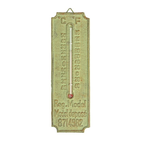 Zeleni litoželezni zunanji termometer Esschert Design