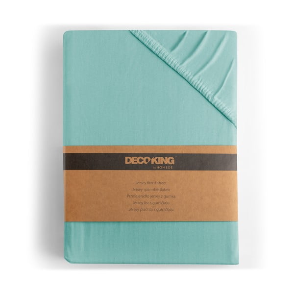 Turkizna napenjalna rjuha iz jerseyja 160x200 cm Amber – Restilo-image-4