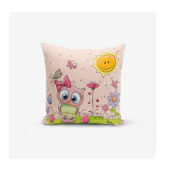 Otroška prevleka za blazino 43x43 cm Pink Owl – Mila Home