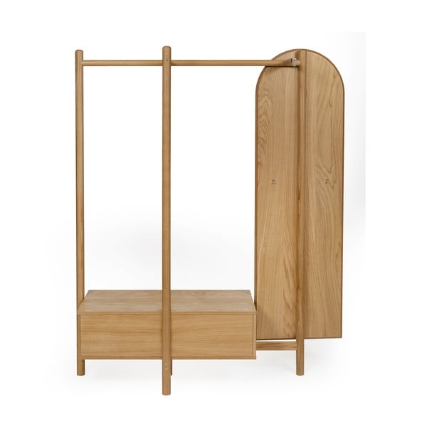 Garderobni panel iz hrastovega lesa z ogledalom Woodman Tripod-image-3