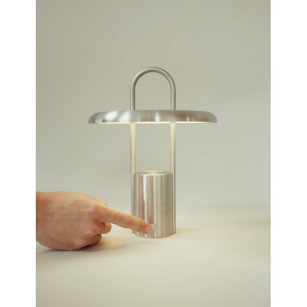 LED zatemnitvena namizna svetilka iz nerjavečega jekla v srebrni barvi (višina 25 cm) Pier – Stelton-image-3
