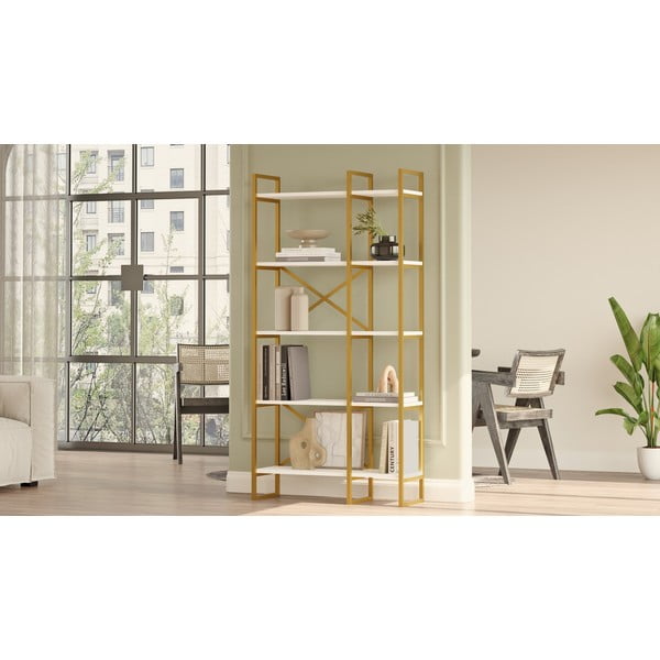 Belo-zlata polica 87,5x175 cm Monica - Kalune Design-image-3