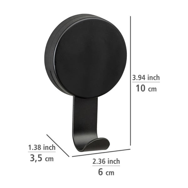 Komplet 2 črnih kavljev za brisače Wenko Pavia-image-2