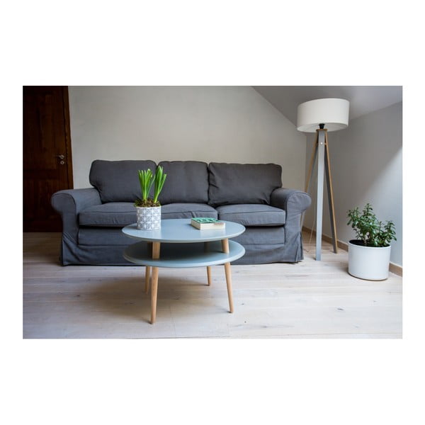 Svetlo siva kavna mizica z naravnimi nogami Ragaba UFO, Ø 70 cm-image-4