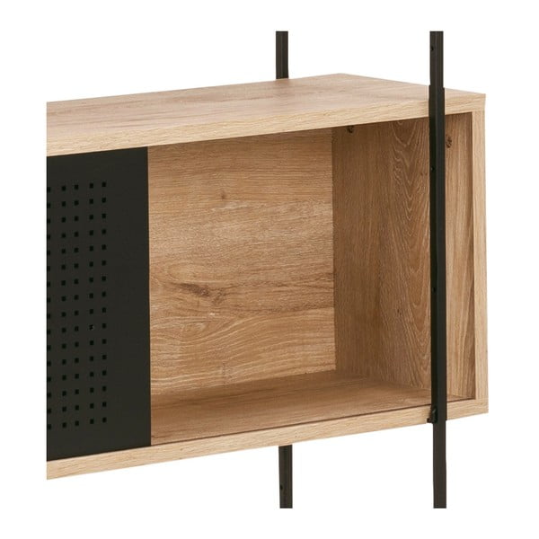 Črna knjižna omara v hrastovem dekorju 172x188 cm Angus - Actona-image-4