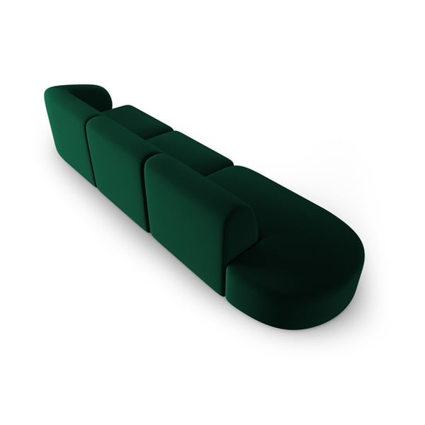 Zelena žametna sedežna garnitura desni kot 311 cm Paolo – Milo Casa-image-3