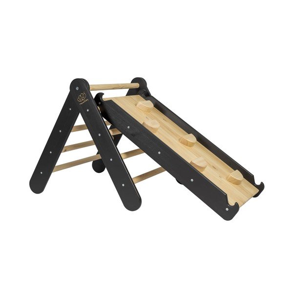 Črn piklerjev trikotnik iz masivnega bora 46x87x60 cm Montessori – Meowbaby