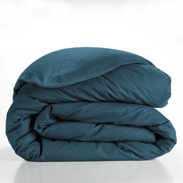 Modrozelena bombažna prevleka za odejo za zakonsko posteljo/podaljšana 240x220 cm Lina – douceur d'intérieur