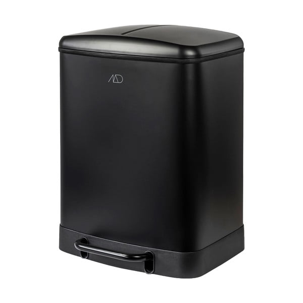 Črn kovinski koš za smeti za ločevanje odpadkov s pedalom 24 l Wonda – Mette Ditmer Denmark
