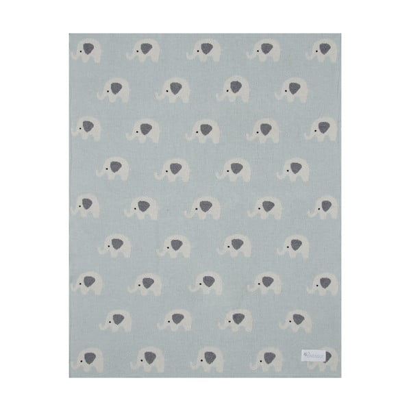 Modra bombažna otroška odeja Kindsgut Slončki, 80 x 100 cm-image-3