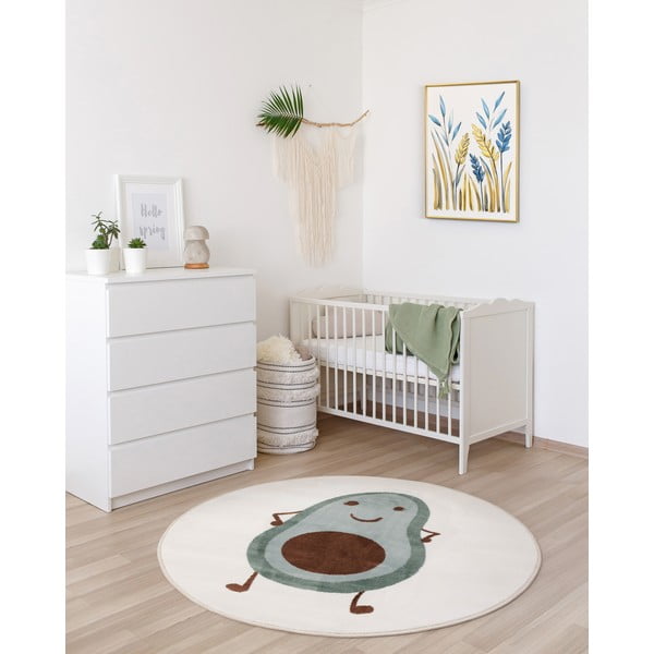 Mentolno zelena/slonokoščena otroška preproga ø100 cm Avocado Mint – FD-image-1