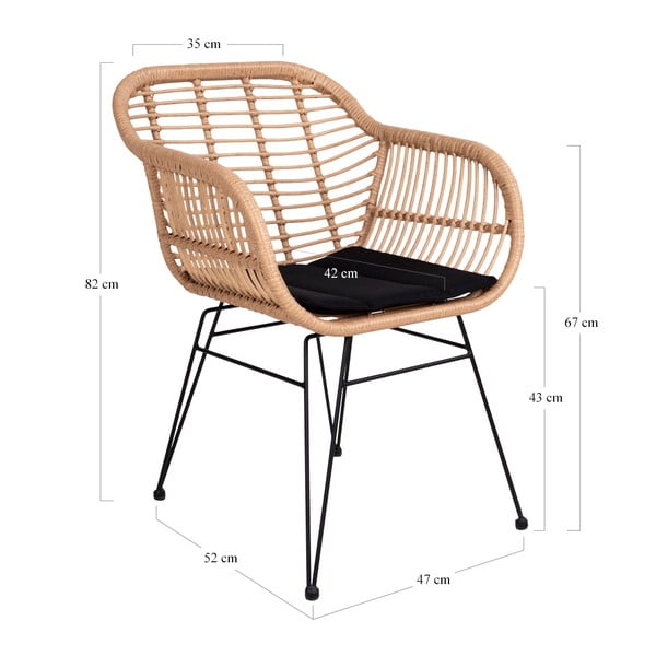 Komplet 2 vrtnih stolov iz ratana House Nordic Trieste-image-4