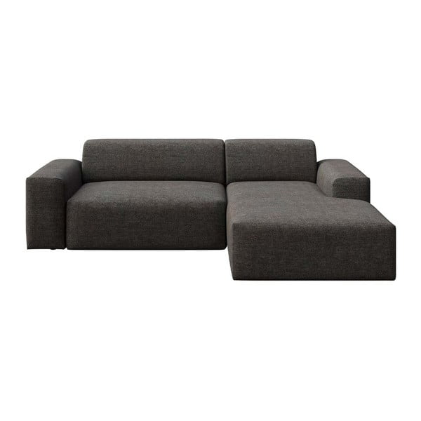 Antracitno siva kotna sedežna garnitura (desni kot/z ležalnikom) Villet – Rodier