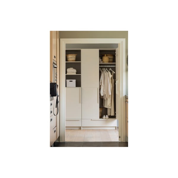 Kremno bela modularna garderobna omara iz masivnega bora 95x215 cm Pure – WOOOD-image-4