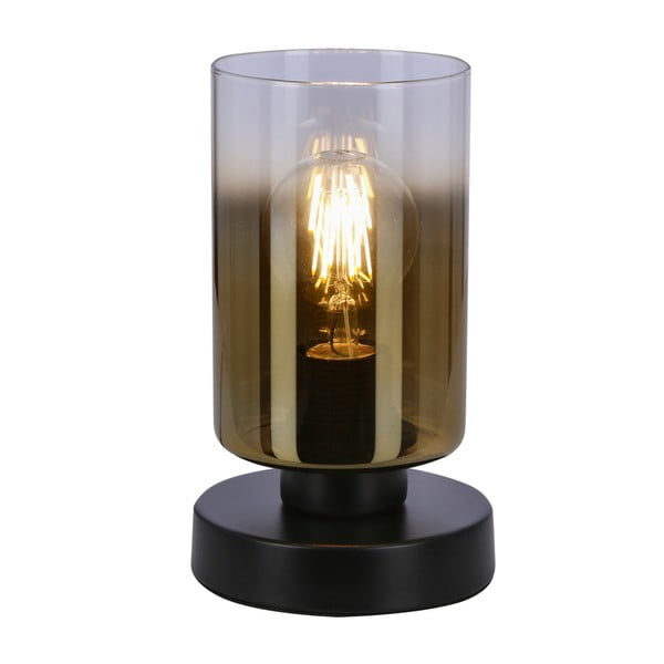 Črna namizna svetilka s steklenim senčnikom (višina 20 cm) Aspra – Candellux Lighting-image-2