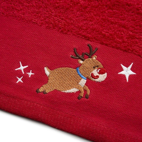 Rdeče/bele bombažne brisače v kompletu 2 ks 40x60 cm Santa's Reindeers – Catherine Lansfield-image-2