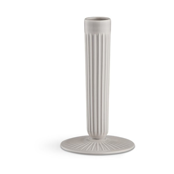Svetlo siv lončen svečnik Kähler Design Hammershoi, višina 16 cm
