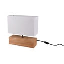 Bela/naravna namizna svetilka s tekstilnim senčilom (višina 30 cm) Woody – Reality