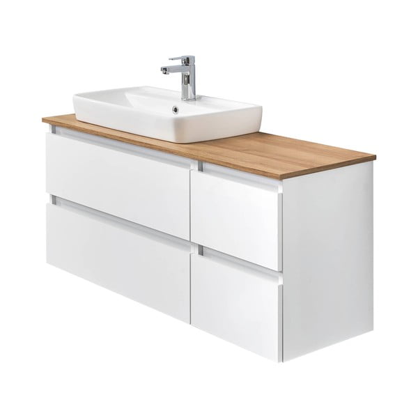 Bela stenska omarica za pod umivalnik brez umivalnika 110x53 cm Set 360 - Pelipal-image-2