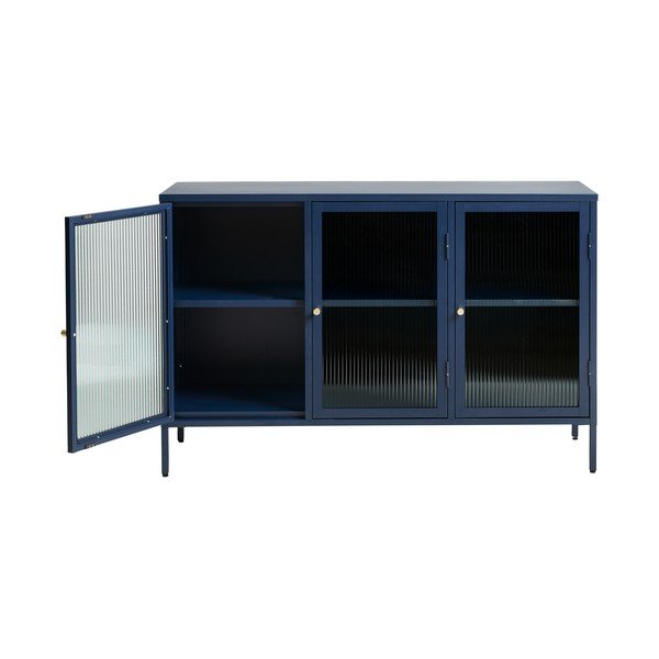 Modra kovinska vitrina Unique Furniture Bronco, višina 85 cm-image-3