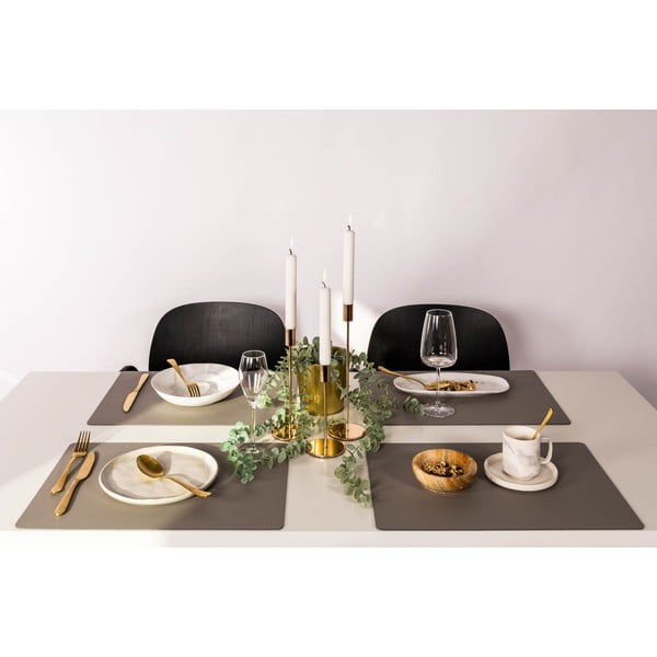 Sivo-bež pogrinjek iz recikliranega usnja ZicZac Titane, 33 x 45 cm-image-2