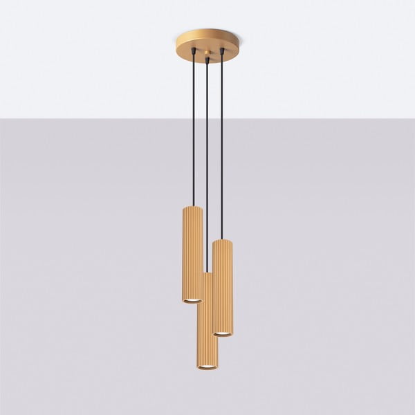 Viseča svetilka v zlati barvi ø 19,5 cm Gleam – Sollux-image-3