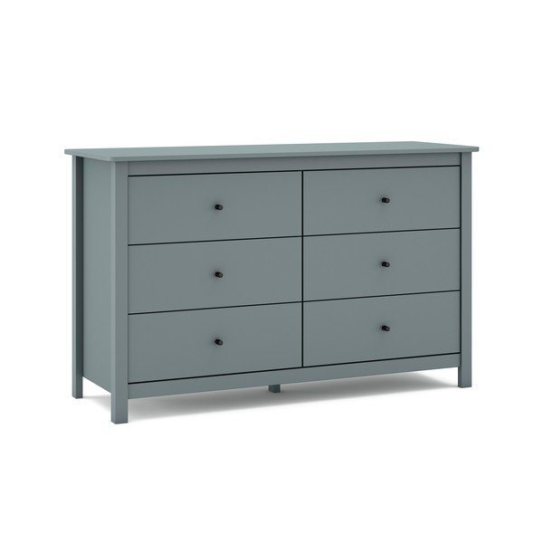 Prašno zelena komoda iz masivnega bora 130x80x45 cm Misti – Marckeric-image-1