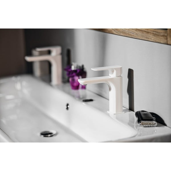 Bela stoječa armatura za umivalnik Spy – Sapho-image-1