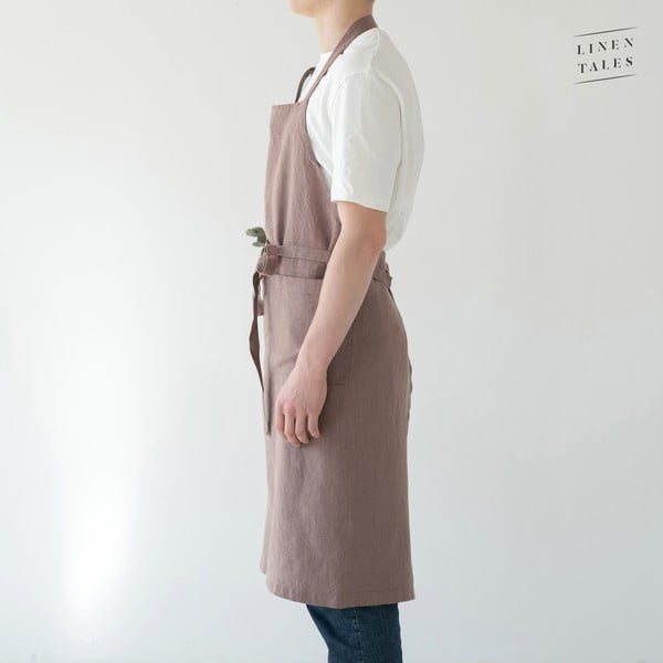 Umazano-vijoličen lanen predpasnik Linen Tales Chef, dolžina 100 cm-image-3
