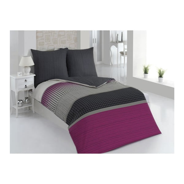 Posteljno perilo z vzglavnikom Sarita Purple, enojna postelja, 135x200 cm