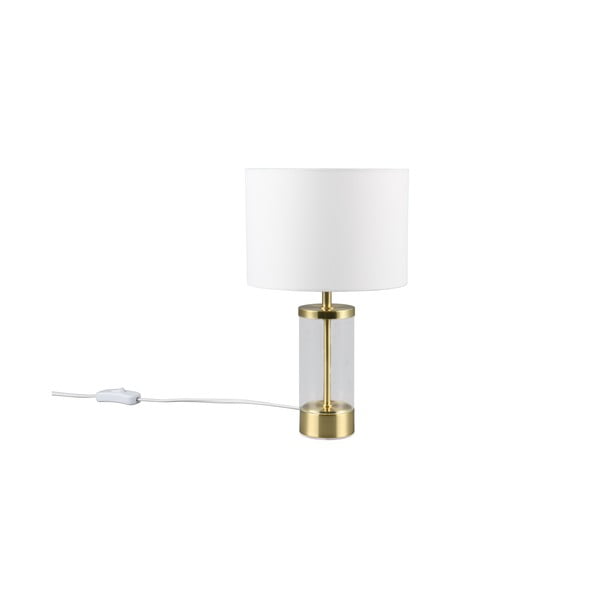 Namizna svetilka v zlati barvi s tekstilnim senčnikom (višina 33,5 cm) Grazia – Reality-image-2