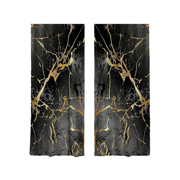 Črne/zlate zavese v kompletu 2 ks 140x260 cm – Mila Home