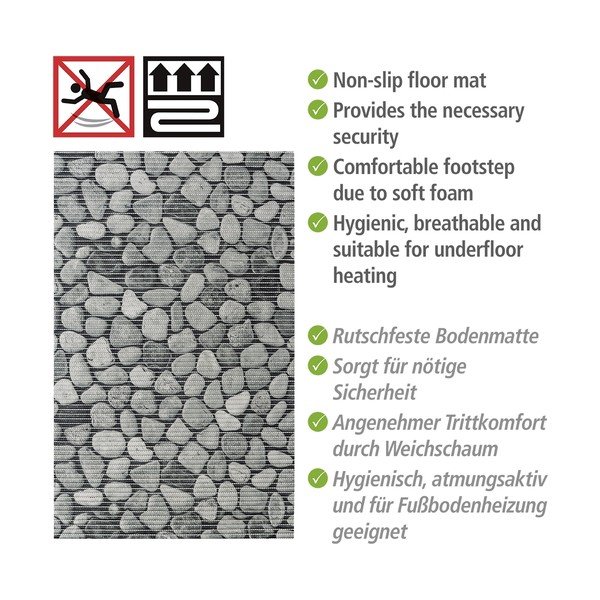 Siva plastična kopalniška preproga 50x80 cm Sassi – Wenko-image-4