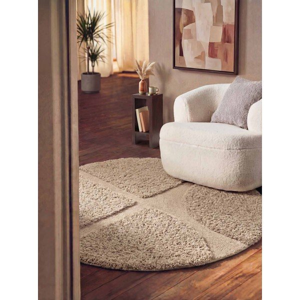 Bež ročno tkana okrogla preproga ø 160 cm Lambeth Jasper – Ted Baker-image-1