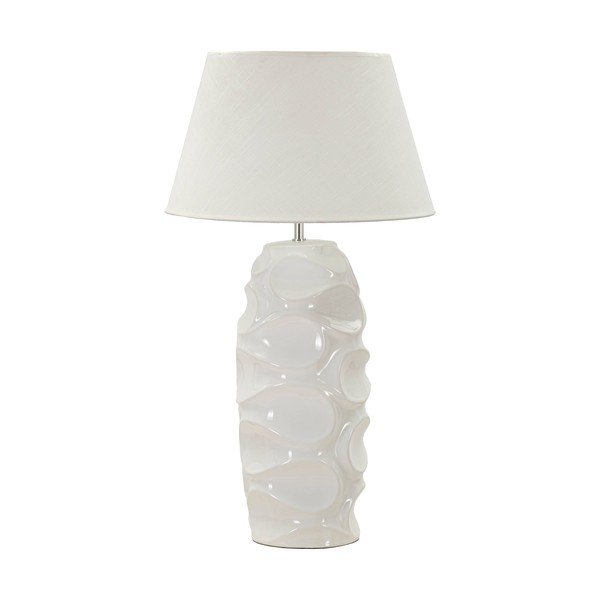 Bela stoječa svetilka s tekstilnim senčilom (višina 83 cm) Warsaw – Mauro Ferretti